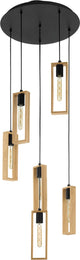 Eglo Littleton Hängelampe – E27 – ø 50 cm – Holz – Schwarzbraun – FSC-Holz