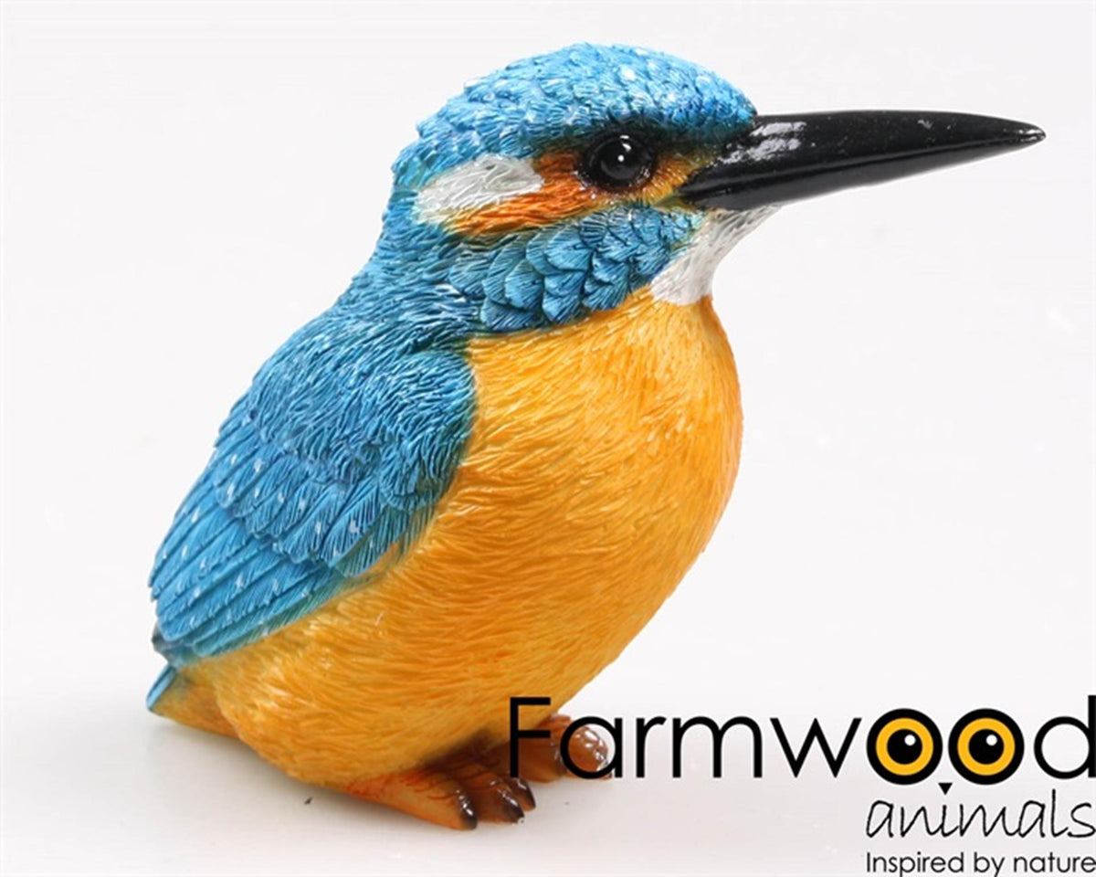 Gartenstatue mit Bauernhoftieren, Eisvogel, 12,5 x 6 x 10 cm