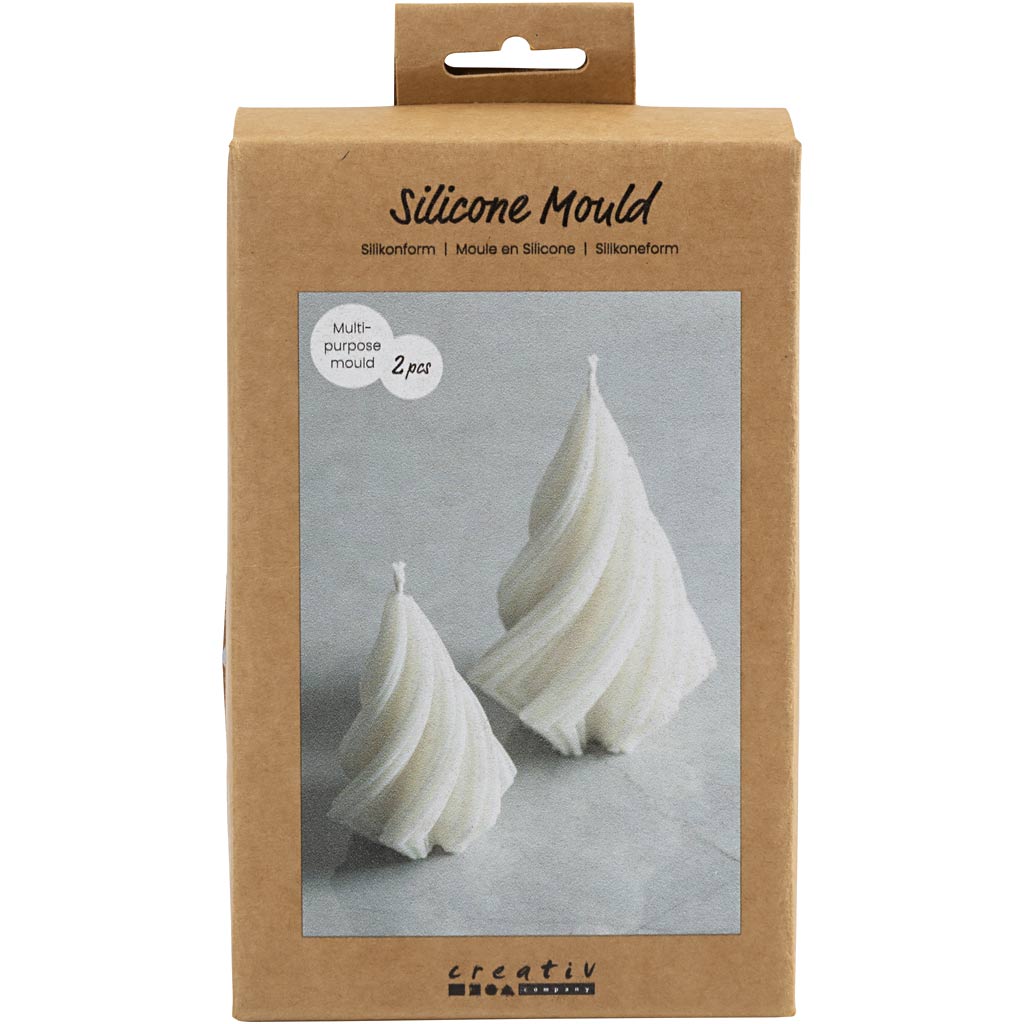 Creativ Company Silikonform, Weihnachtsbäume, H: 8+11 cm, T 5+7 cm, 2 Stück 1 Box