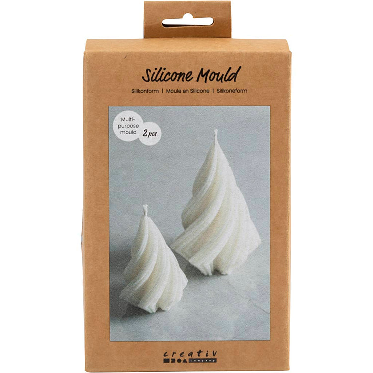 Creativ Company Silikonform, Weihnachtsbäume, H: 8+11 cm, T 5+7 cm, 2 Stück 1 Box
