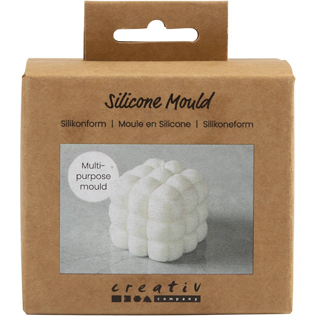 Creativ Company Silikonform, quadratisch mit Blasen, H: 5 cm, B: 6 cm, T 6 cm, 1 Stück 1 Box