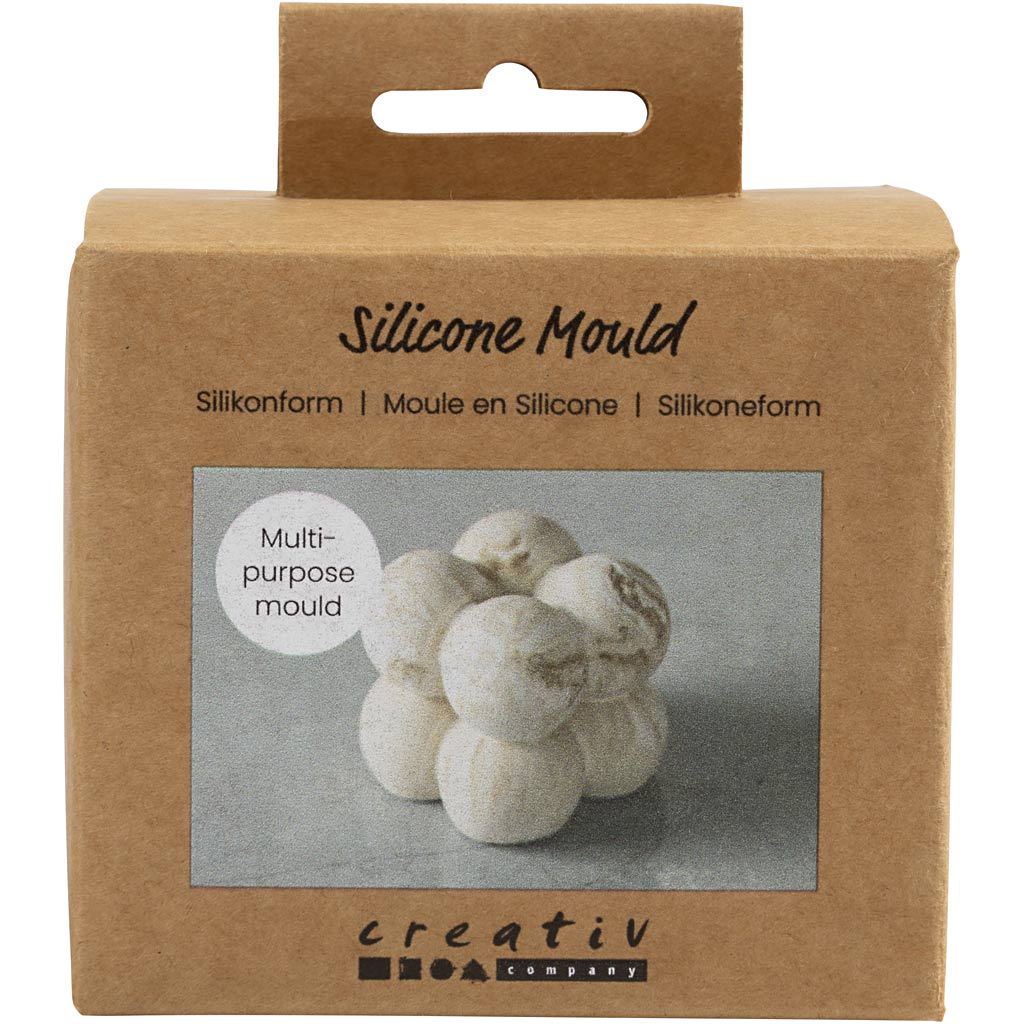 Creativ Company Silikonform, quadratisch mit Blasen, H: 4 cm, B: 4 cm, T 4 cm, 1 Stück 1 Box