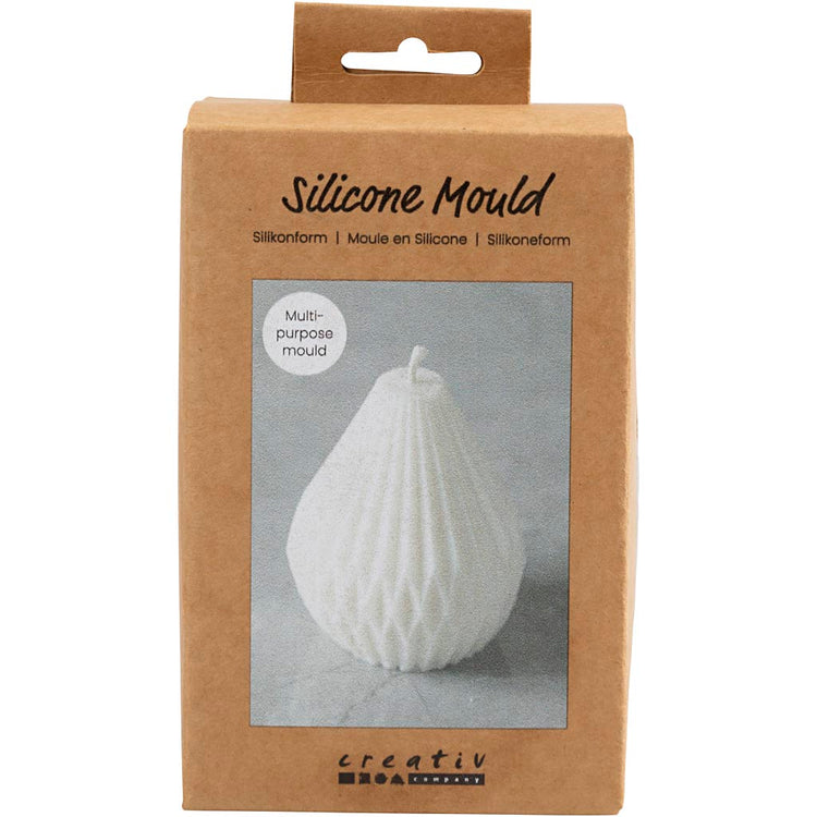 Creativ Company Silikonform, gerippte Tropfenform, H: 8 cm, T 7 cm, 1 Stück 1 Box