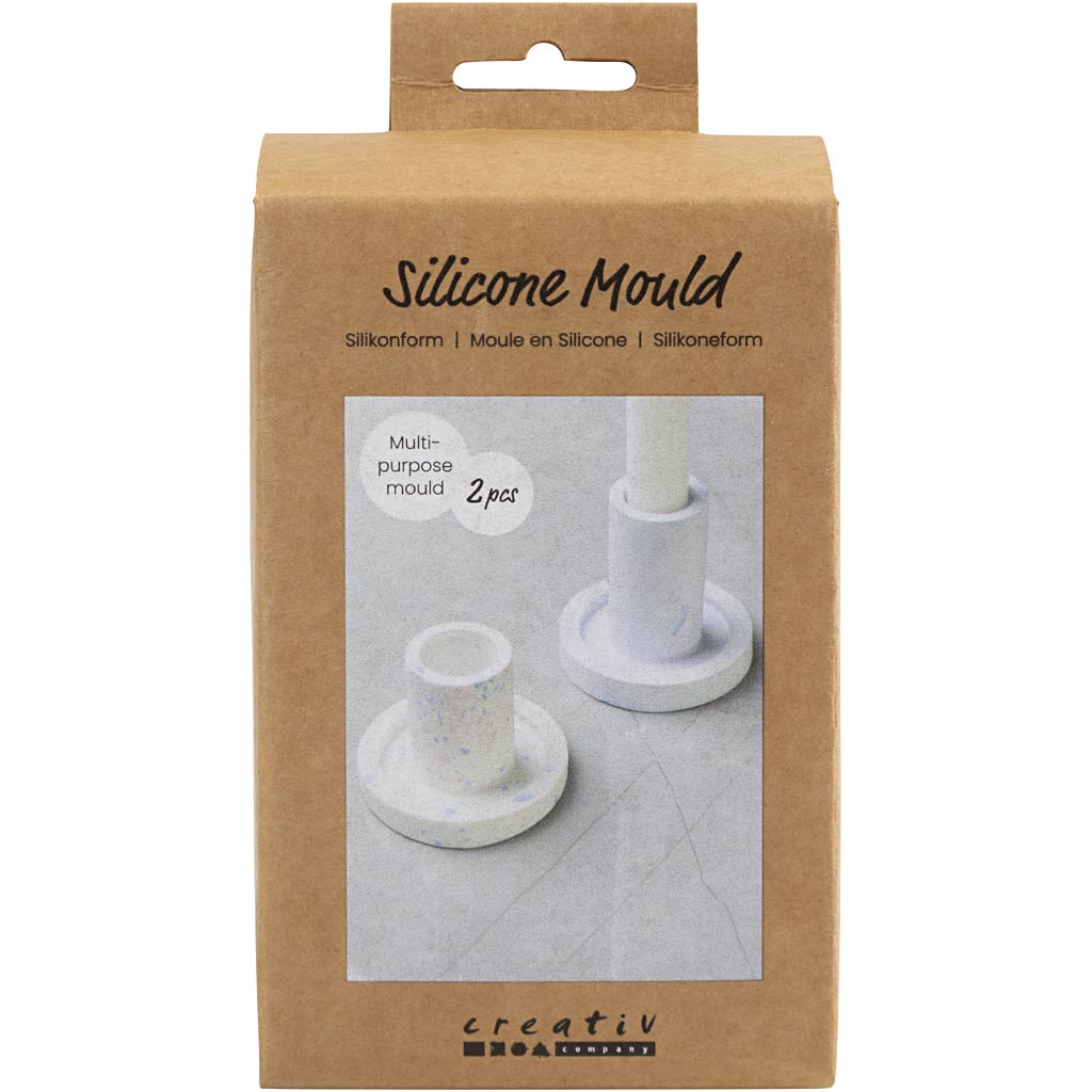Creativ Company Silikonformen, Kerzenständer, H: 6,5 + 7,5 cm, T 7,3 cm, 2 Stück 1 Box