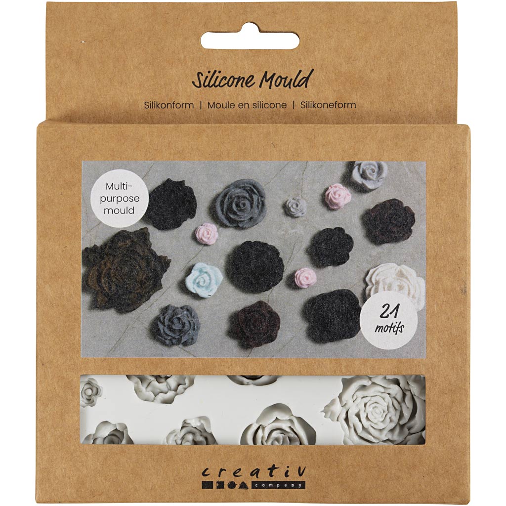 Creativ Company Silikonformen, Rosen, H: 0,5-1 cm, L: 0,8-4 cm, 1 Stück