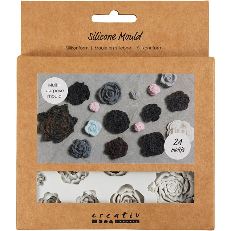 Creativ Company Silikonformen, Rosen, H: 0,5-1 cm, L: 0,8-4 cm, 1 Stück