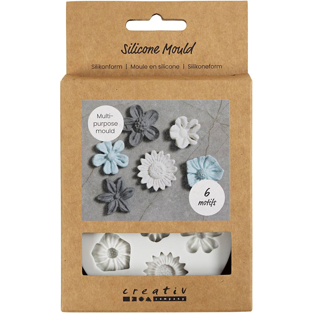 Creativ Company Silikonformen, Blume, H: 0,5 cm, L: 1,5-2,5 cm, 1 Stück