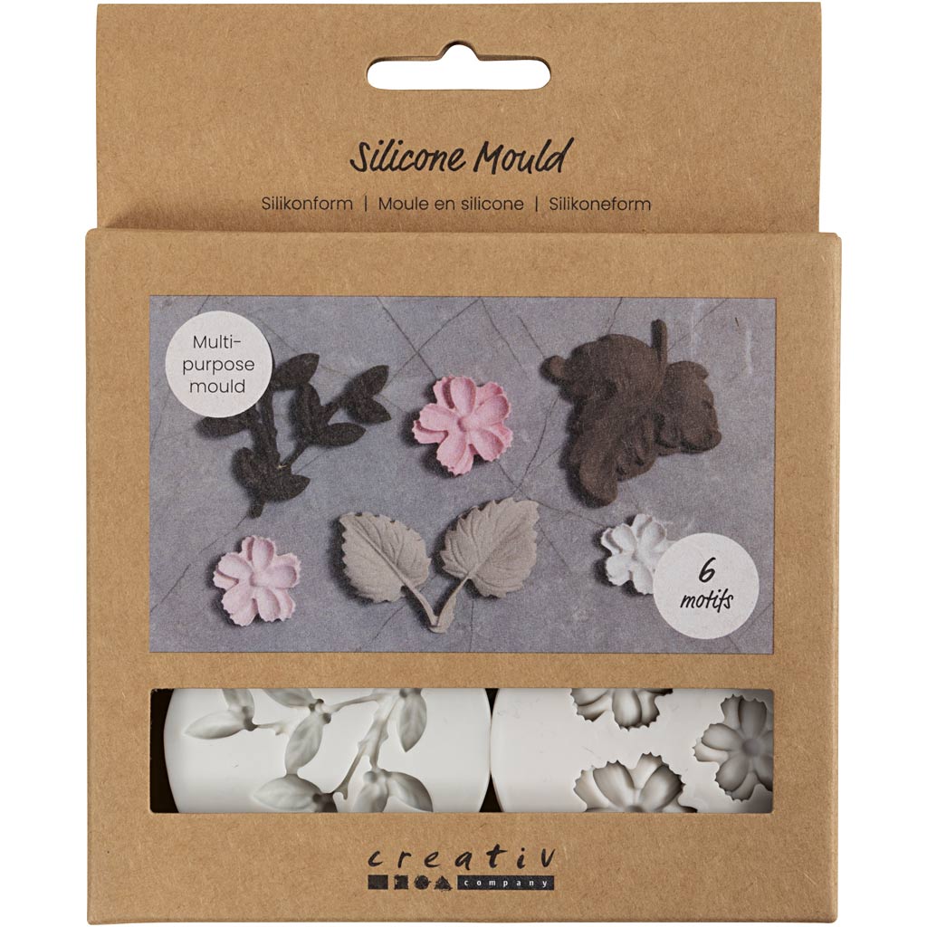Creativ Company Silikonformen, Blätter und Blüten, H: 0,5 cm, L: 1,8-4,5 cm, 4 Stück 1 Stück
