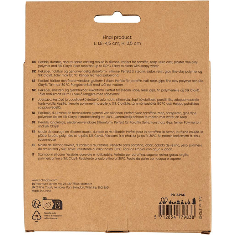 Creativ Company Silikonformen, Blätter und Blüten, H: 0,5 cm, L: 1,8-4,5 cm, 4 Stück 1 Stück