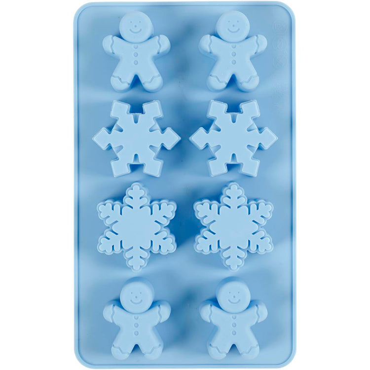 Creativ Company Silikonformen, Eiskristalle und Keksmann, H: 2,5 cm, L: 3 cm, B: 4,5 cm, 12,5 ml, 1 Stück