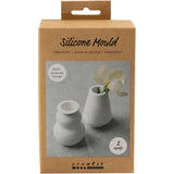 Creativ Company Silikonformen, Vase und Kerzenständer, H: 7,5 cm, T 5,5 cm, matt transparent, 2 Stück 1 Box - afbeelding 1