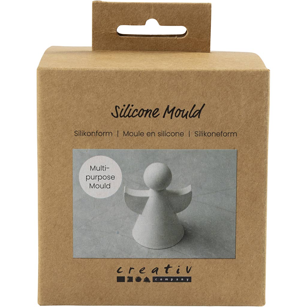 Creativ Company Silikonformen, Engel:, H: 9,5 cm, B: 7 cm, matt transparent, 1 Stück 1 Box