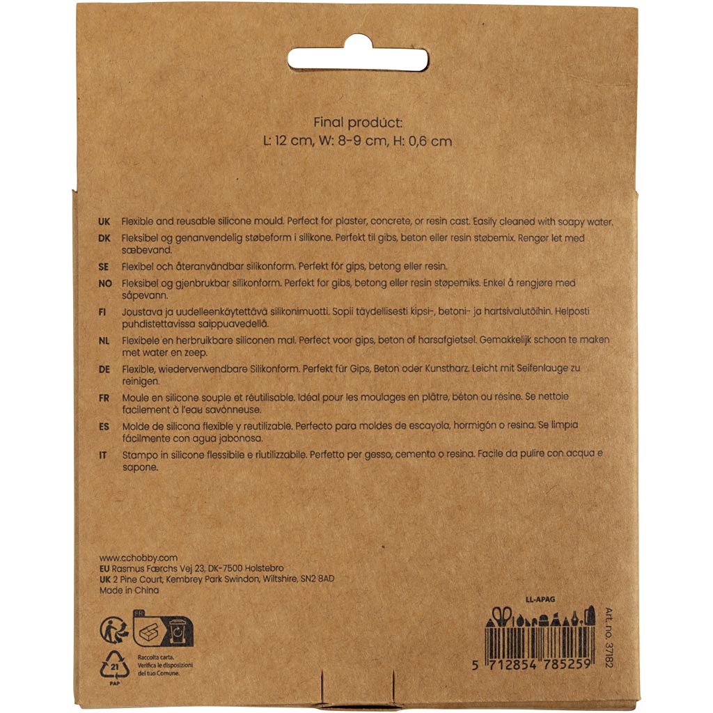 Creativ Company Silikonformen, Muschelschale, H: 0,6 cm, L: 12 cm, B: 8-9 cm, 2 Stück 1 Box