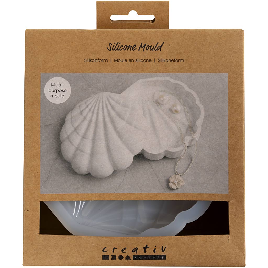 Creativ Company Silikonformen, Muschel, H: 3 cm, L: 13,2 cm, B: 13,3 cm, 1 Stück