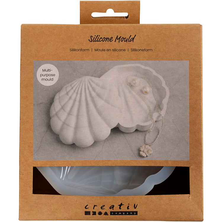 Creativ Company Silikonformen, Muschel, H: 3 cm, L: 13,2 cm, B: 13,3 cm, 1 Stück