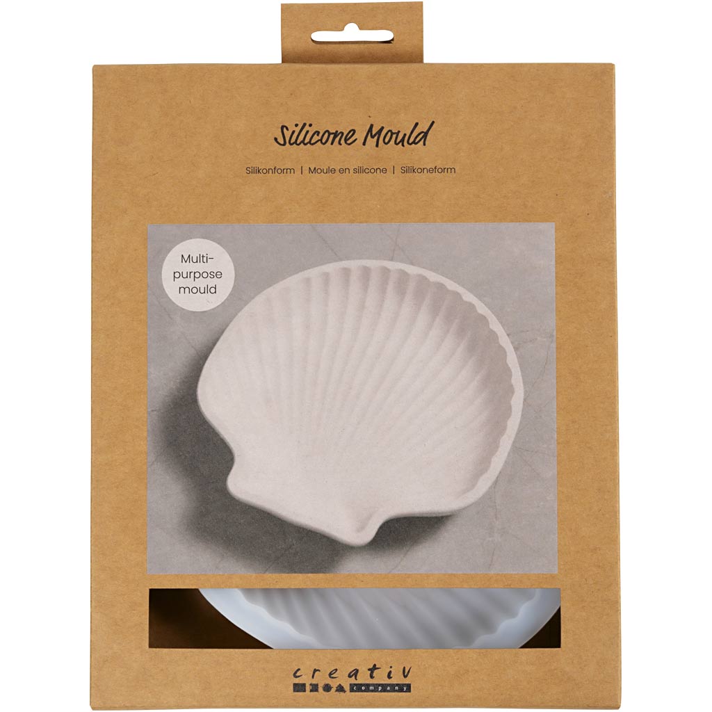 Creativ Company Silikonformen, Muschelschale, H: 2,5 cm, L: 14,5 cm, B: 14 cm, 1 Stück