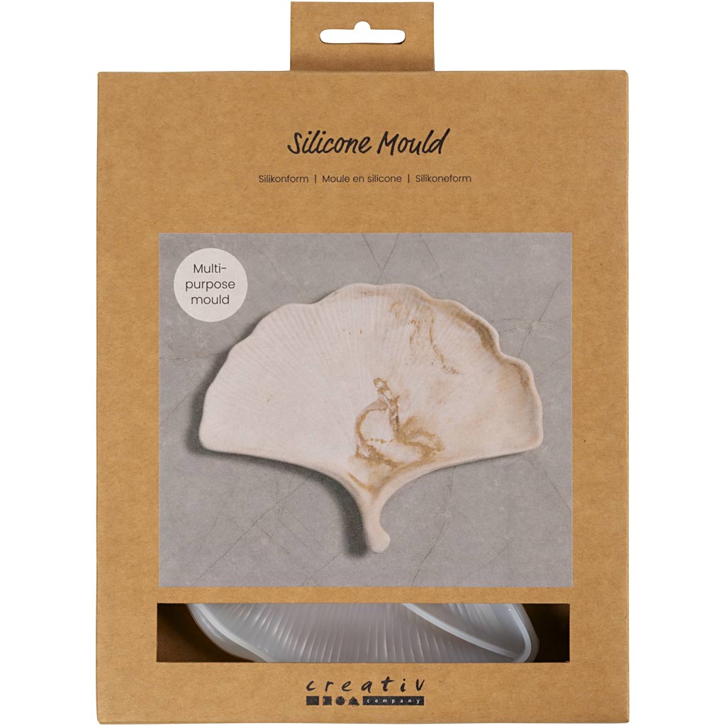 Creativ Company Silikonformen, Gingkoblatt, H: 1,5 cm, L: 18,5 cm, B: 14,8 cm, 1 Stück
