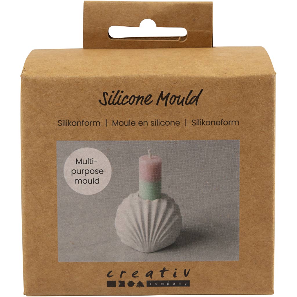 Creativ Company Silikonformen, Muschelkerzenhalter, H: 5,5 cm, L: 6,8 cm, B: 5,5 cm, 1 Stück