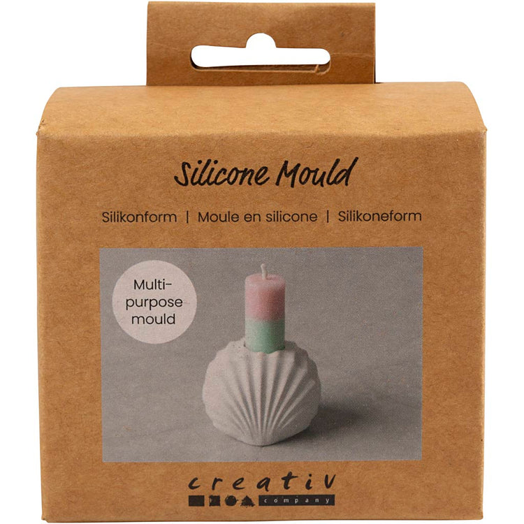 Creativ Company Silikonformen, Muschelkerzenhalter, H: 5,5 cm, L: 6,8 cm, B: 5,5 cm, 1 Stück