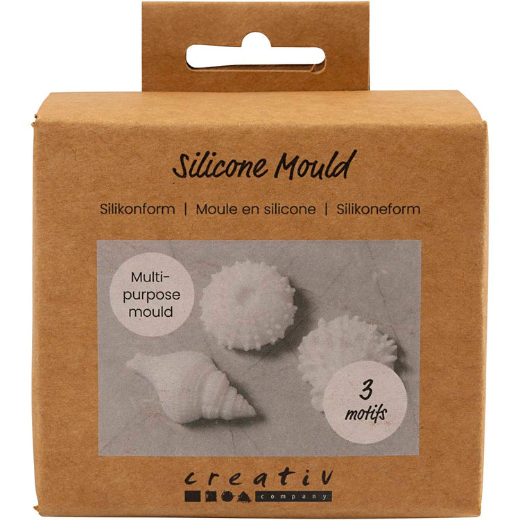 Creativ Company Silikonformen, Seestern, Muschelschale, Muschel, H: 1,5-2 cm, T 3,5-6 cm, 3 Stück 1 Box