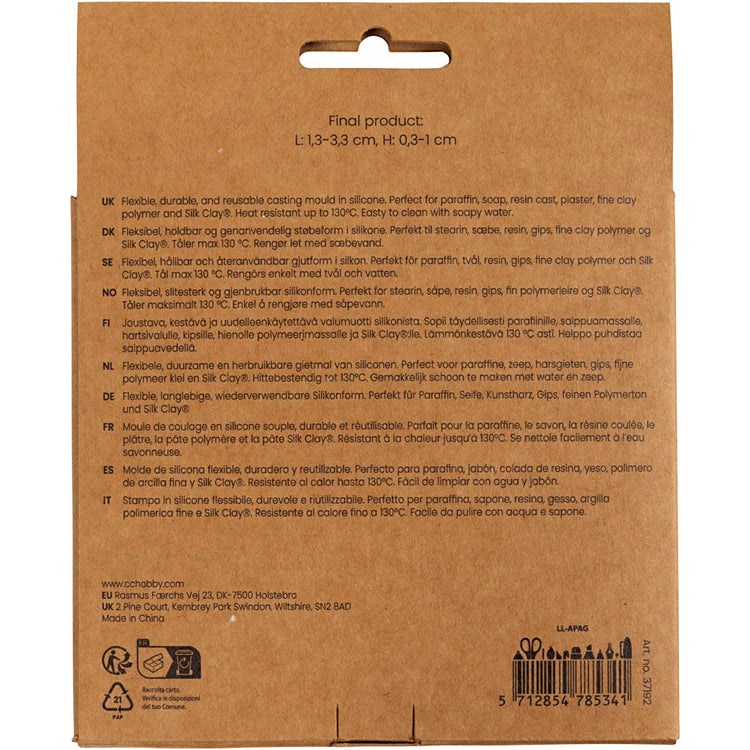 Creativ Company Silikonformen, Seestern, große Muschel, Muschel, H: 0,3-1 cm, L: 1,3-3,3 cm, 2 Stück 1 Box
