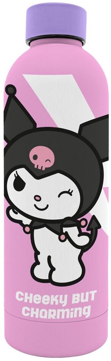 Kuromi Soft-Touch-Flasche aus Edelstahl, 800 ml, rosa