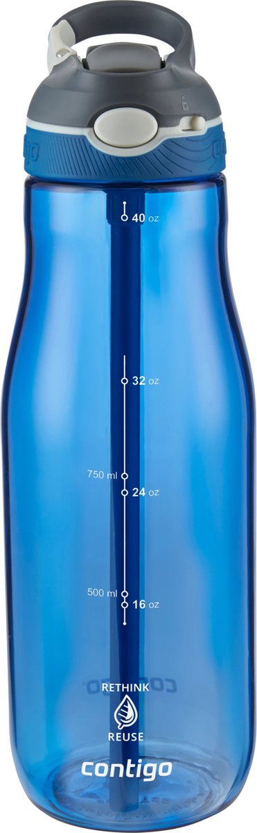 Contigo Ashland Autospout-Wasserflasche mit Strohhalm | große BPA-freie Trinkflasche mit 1200 ml | Sportflasche | auslaufsichere Trinkflasche | ideal für die Schule, das Fitnessstudio, Radfahren, Laufen, Walken | Monaco