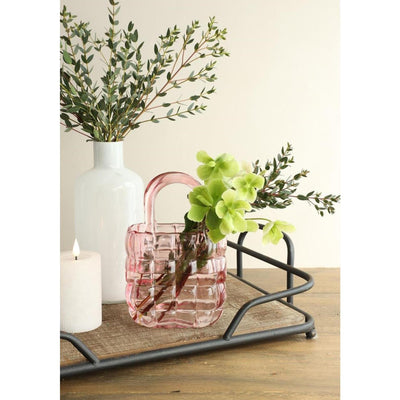 Ideen 4 Jahreszeiten Handtaschenvase Marais rosa 14x9,5x22cm