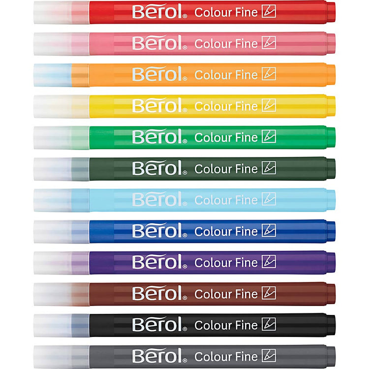 Berol Colorfine, D 10 mm, Liniendicke 0,3-0,7 mm, verschiedene Farben, 42 Stück 1 Box