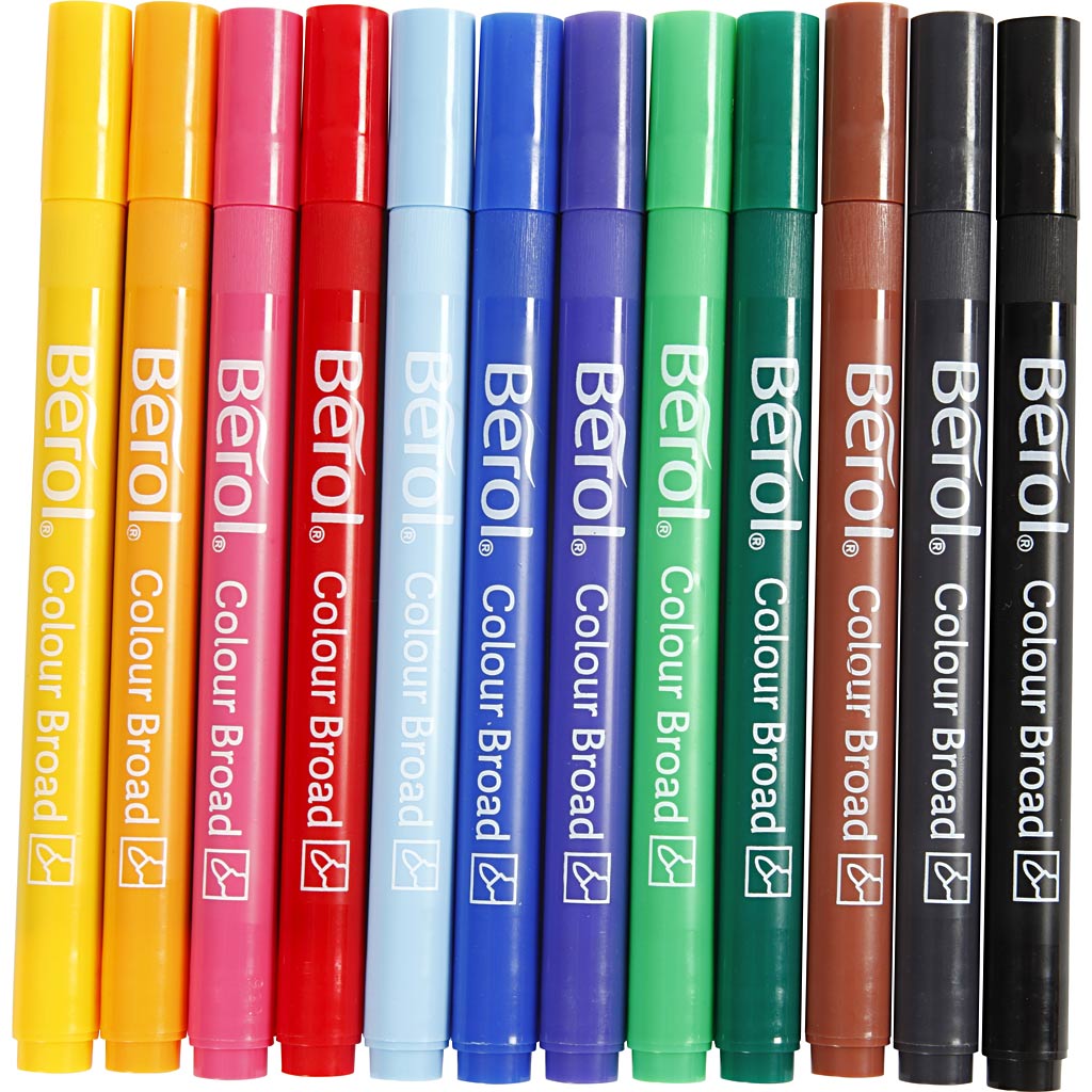 Berol Stift, D 10 mm, Liniendicke 1-1,7 mm, verschiedene Farben, 12 Stück 1 Box
