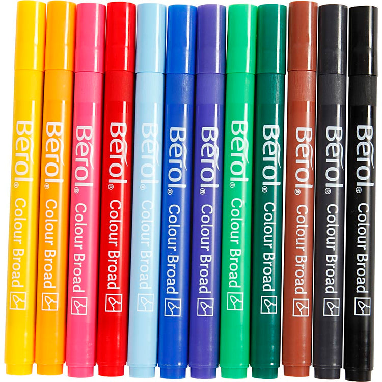 Berol Stift, D 10 mm, Liniendicke 1-1,7 mm, verschiedene Farben, 12 Stück 1 Box