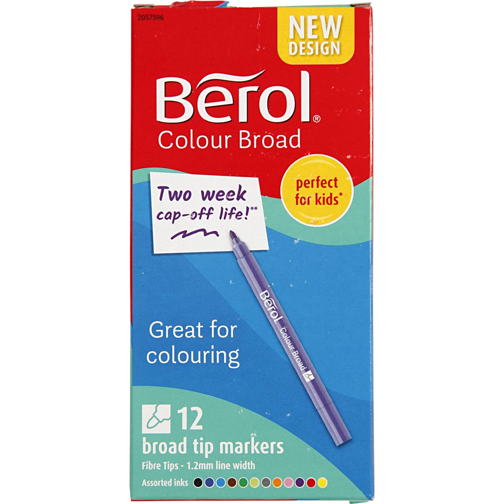 Berol Stift, D 10 mm, Liniendicke 1-1,7 mm, verschiedene Farben, 12 Stück 1 Box