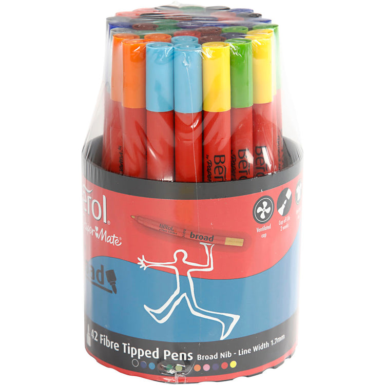 Berol Stift, D 10 mm, Liniendicke 1-1,7 mm, verschiedene Farben, 42 Stück 1 Box