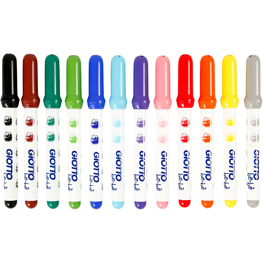 Giotto-Marker, D 5 mm, Strichstärke 1-3 mm, verschiedene Farben, 12 Stück 1 Box