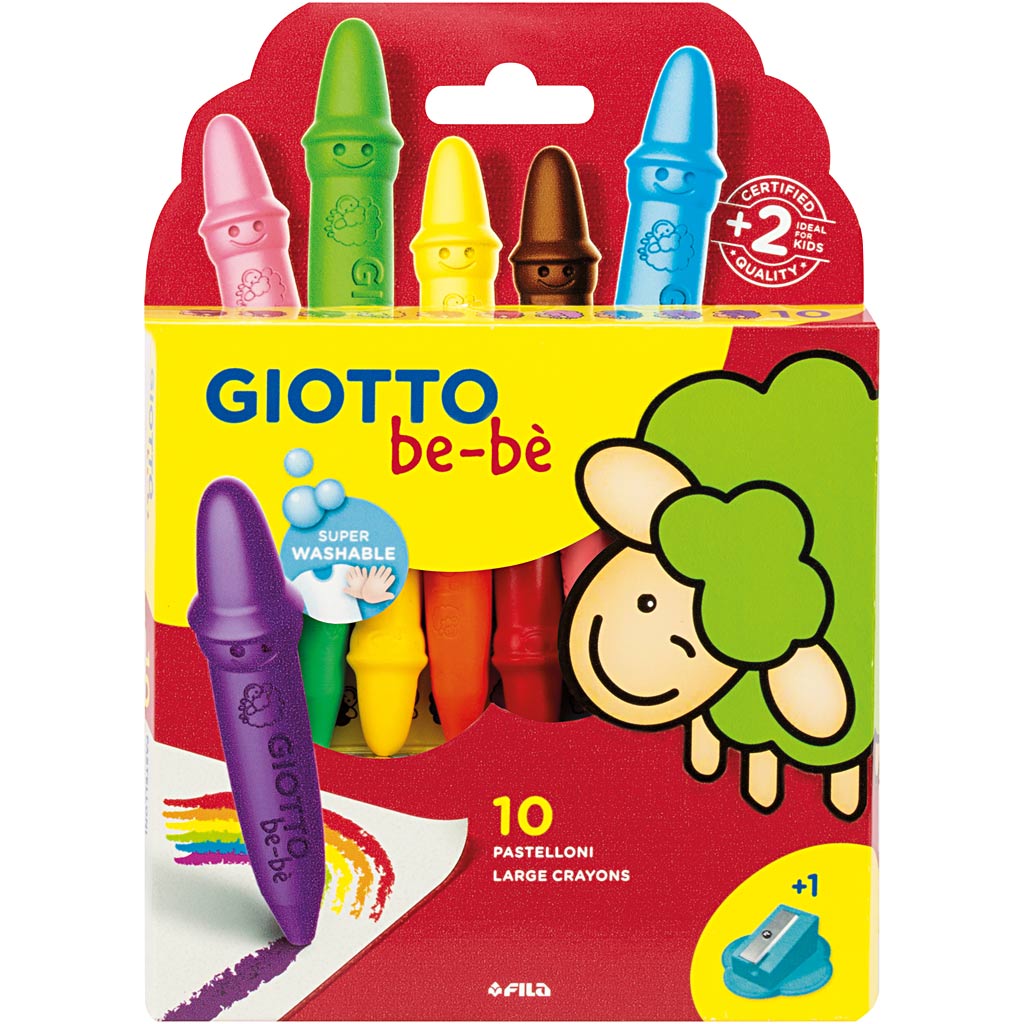 Giotto Wachsmalstifte, L: 7 cm, D 11 mm, 10 Stück 1 Box
