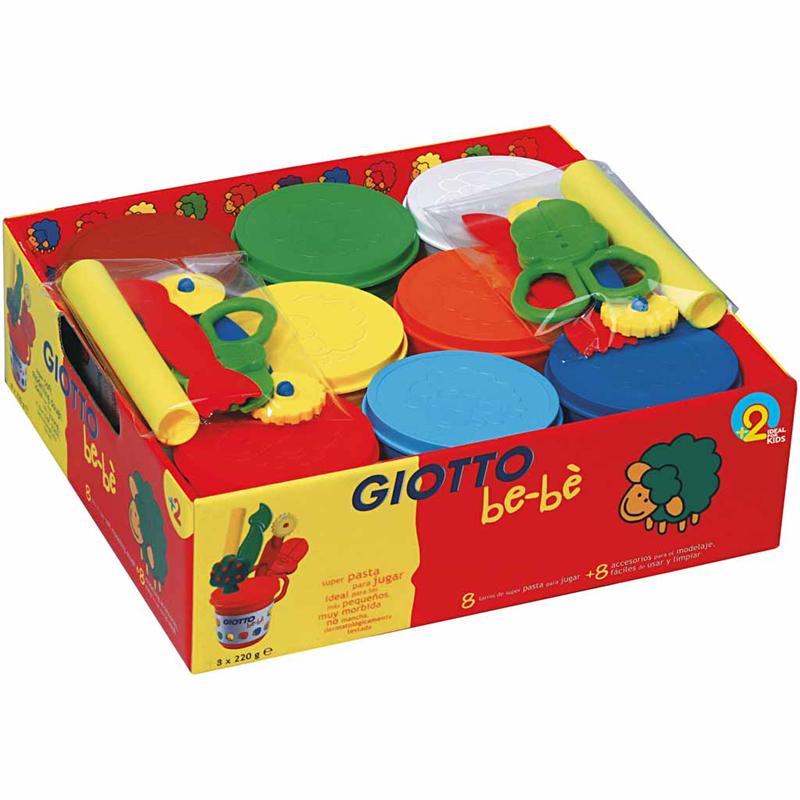 Giotto Modelliermasse, verschiedene Farben, 8x220 gr 1 Box