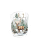 Ambiente Teelichthalter Winterhirsch weiß Ø5,5x6,6cm Glas