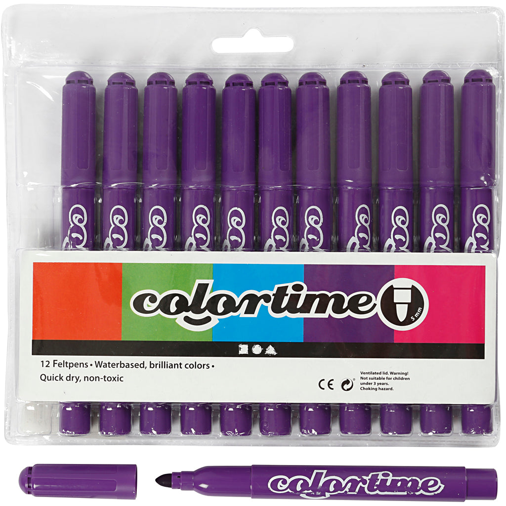 Colortime-Marker, Strichstärke 5 mm, dunkelviolett, 12 Stück, 1 Box