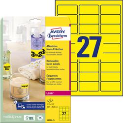 Etiketten avery zweckform 63,5x29,6 gelb, Packung 675 Stück
