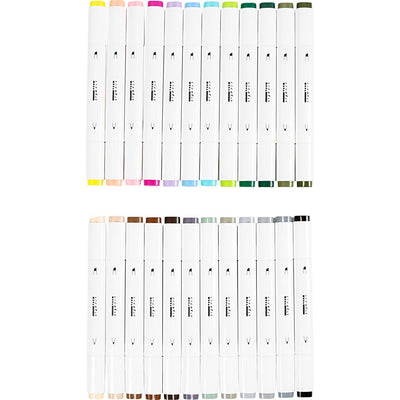 Creativ Company Zeichenstift, Strichstärke 1+8 mm, Pastellfarben, Standardfarben, 24 Stück 1 Box