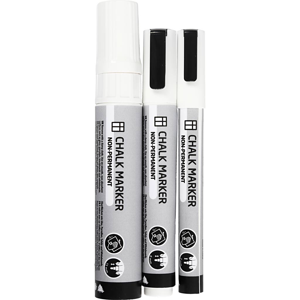 Creativ Company Chalkstifts White, 3st.