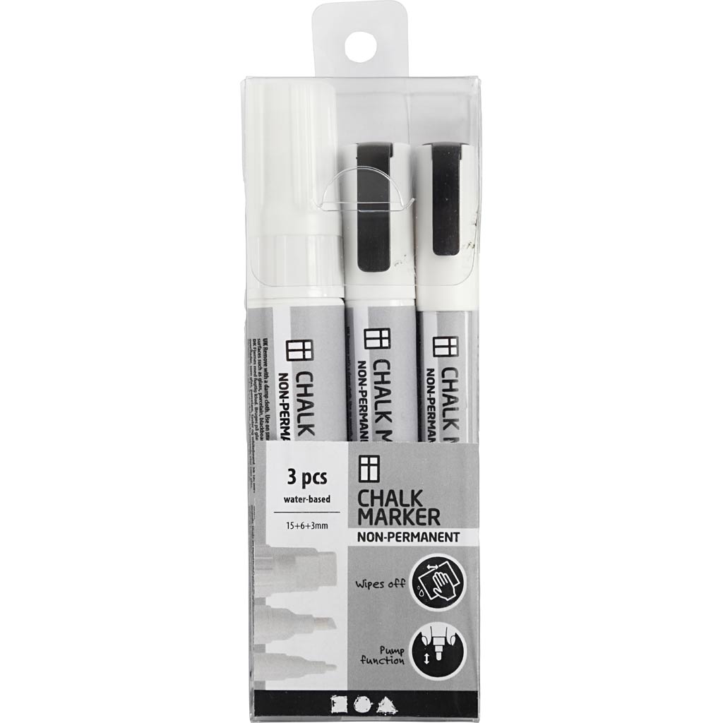 Creativ Company Chalkstifts White, 3st.