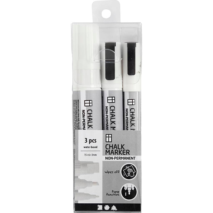 Creativ Company Chalkstifts White, 3st.