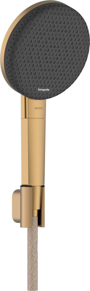 Hansgrohe Raindance Alive Select S – Duschset – Ecosmart Wassersparen – Auswahlknopfsteuerung – Größe 125 mm – 3 Strahlfunktionen – gebürstete Bronze