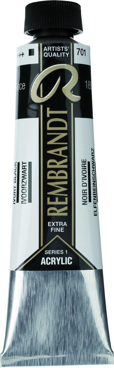 Rembrandt Acrylfarbe Serie 1 Elfenbeinschwarz (701)