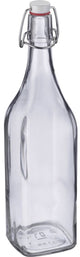 Westmark Bügelverschlussflasche Bügelverschlussflasche, quadratisch, Füllvolumen: 1 l, Glas Kunststoff Stahl, 66202270