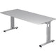 Bach Schreibtisch Hammerer Fox 19 5 180x80cm Melamin-Spanplatte grau