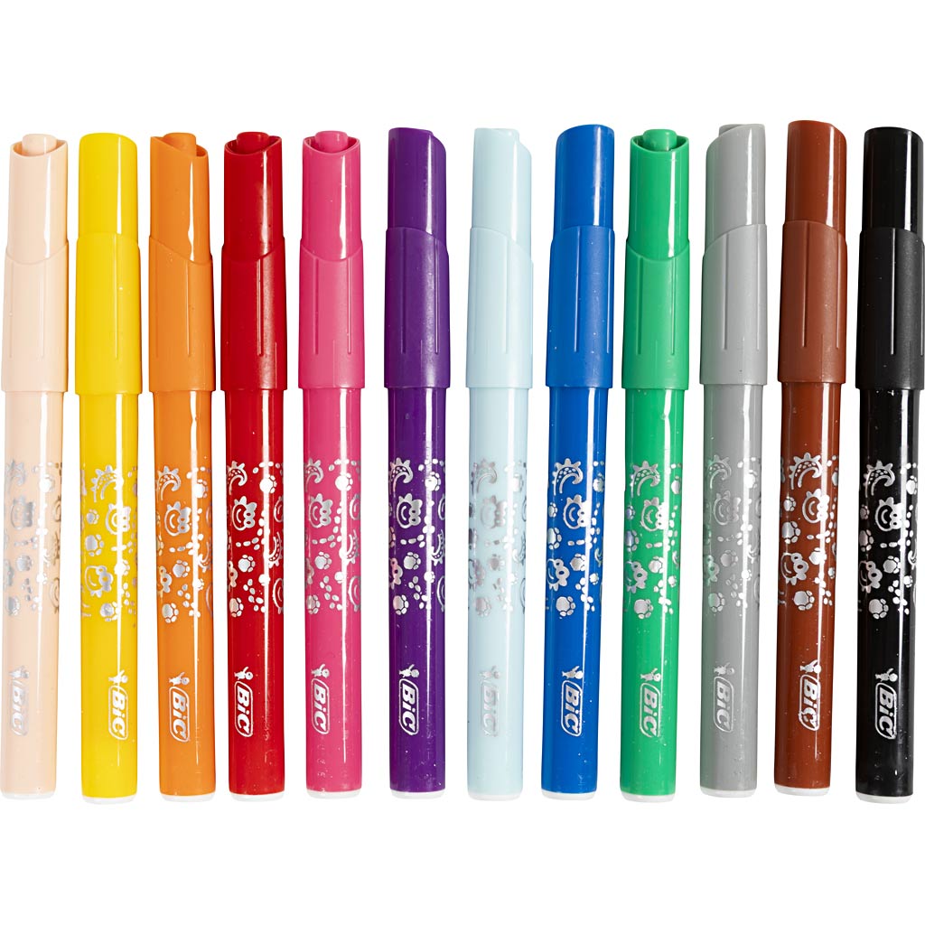 BIC Visa Farbfarbe Sten, Linie Deich 3 mm, verschiedene Farben, 12x12 Stück 1 Box