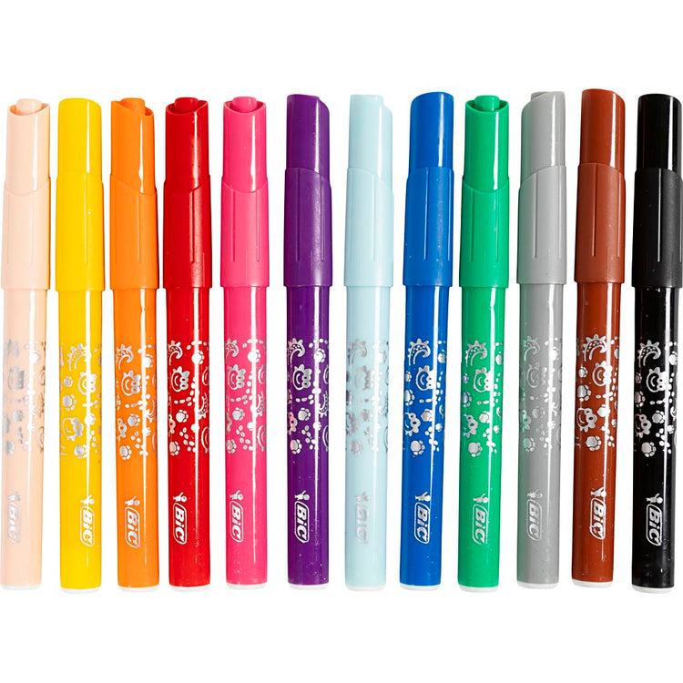 BIC Visa Farbfarbe Sten, Linie Deich 3 mm, verschiedene Farben, 12x12 Stück 1 Box