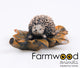 Bauernhofholztiere Igel auf Tablett natur L10cm